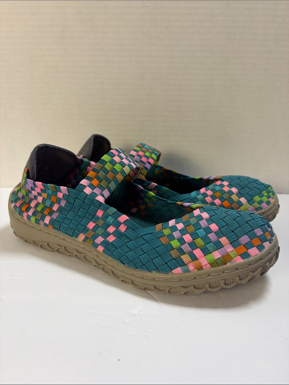 Corkys Women’s Size 8 Teal Multicolor Woven Mary Jane Comfort Flats - Picture 4 of 9